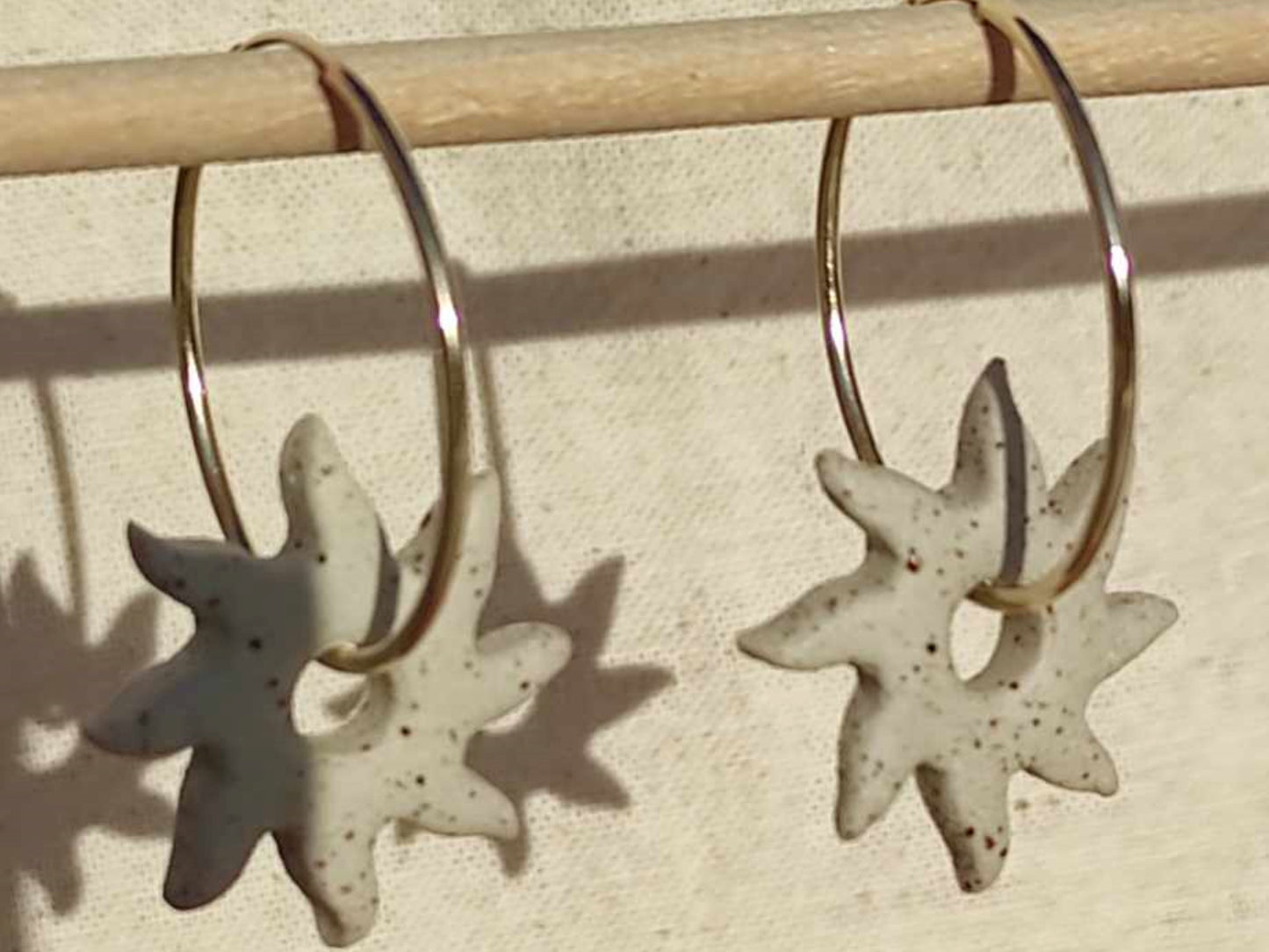 Créoles SOLEIL en grès et gold filled